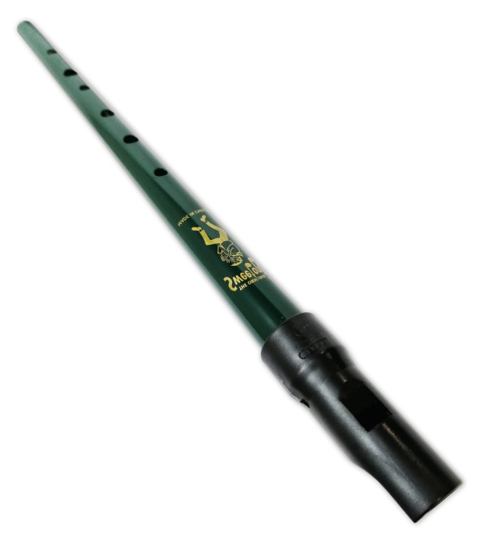 Mouthpiece detail of the tinwhistle Clarke model Sweetone in D and green color