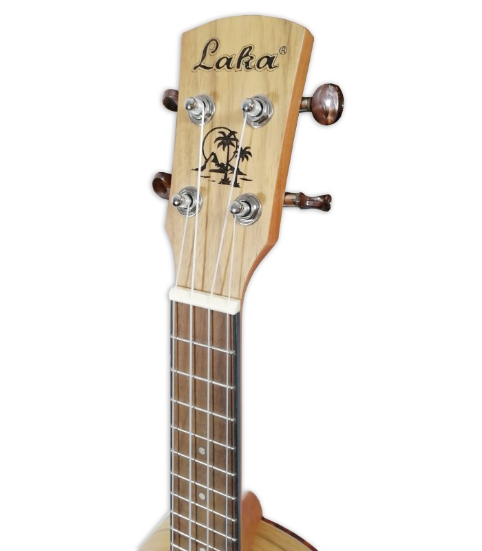 Head of the ukulele soprano Laka model VUS 25 Walnut