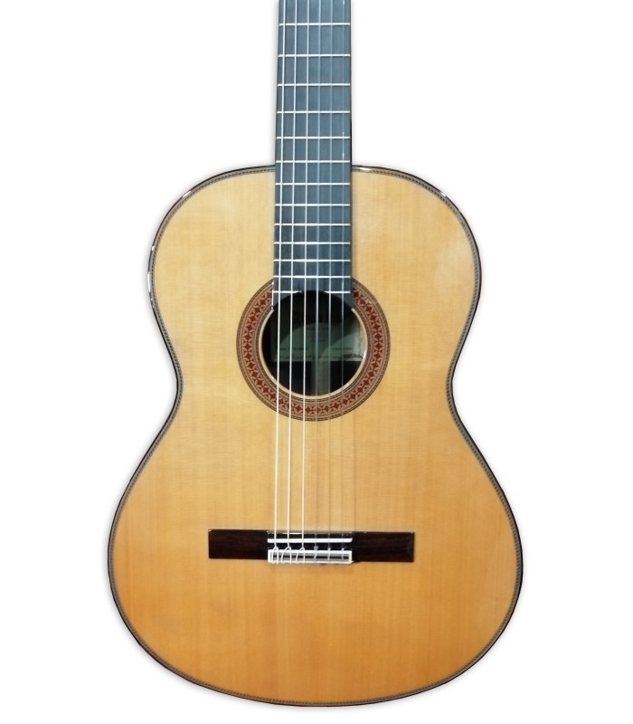 Cedar top of the classical guitar Alhambra model 7P concert size