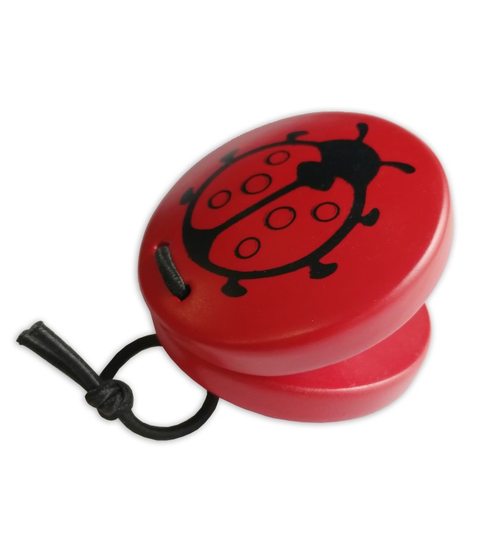 Castañuela con ilustración de mariquita