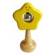 Flower shaped sleigh bell with one bell and handle