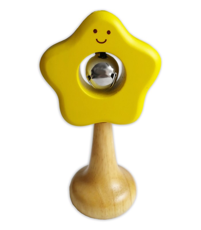 Guizeira com forma de flor com um guizo e pega