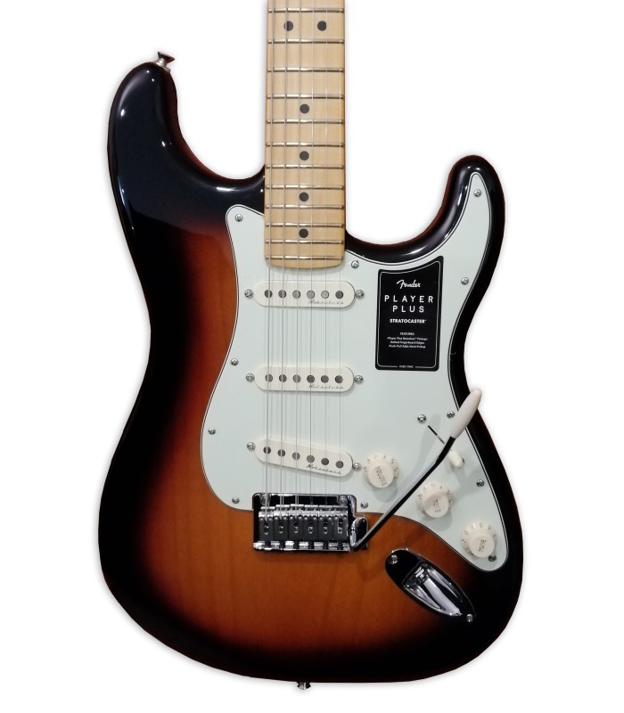 Cuerpo y pastillas de la guitarra eléctrica Fender modelo Player Plus Strat MN 3TSB