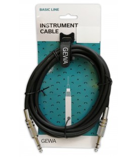 Gewa Instrument Cable Stereo Basic Line 1.5m, Black (Stereo Jack 6.3 mm -  Stereo Jack 6.3 mm) 190020