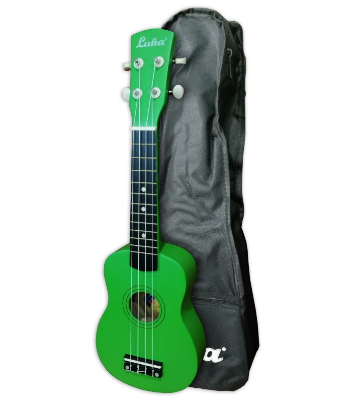 Ukulele soprano Laka modelo VUS 15GR verde com saco