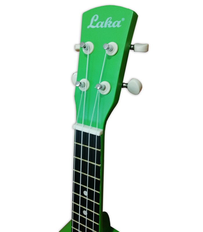 Cabeza del ukelele soprano Laka modelo VUS 15GR verde