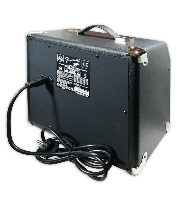 Costas do amplificador Fender modelo Frontman 20G para guitarra