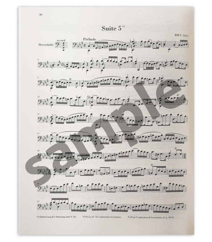 Amostra do livro J S Bach 6 Sechs Suiten fur Violoncello Solo BWV 1007 1012