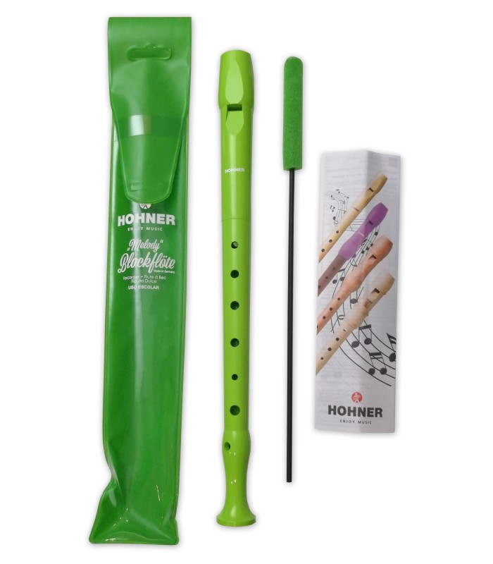 Flauta dulce Hohner modelo 9508LG Melody Line Soprano en color verde claro y con digitación alemana