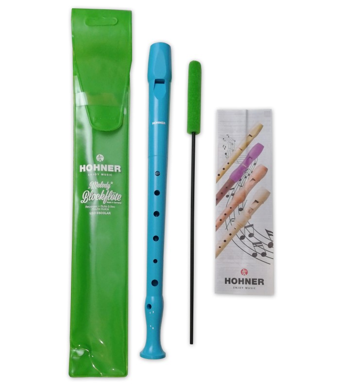 Flauta dulce Hohner modelo 9508LB Melody Line Soprano en color azul claro con digitación Alemana