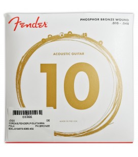 Jogo de Cordas Fender 60XL para Guitarra Folk Phosphor Bronze 010