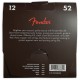 Contraportada del embalage del juego de cuerdas Fender Dura Tone Coated 80 20 Bronce 012
