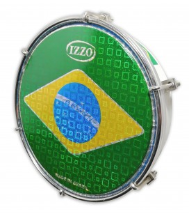 Tamborim Izzo modelo IZ3456 6 com aro em madeira e acabamento branco