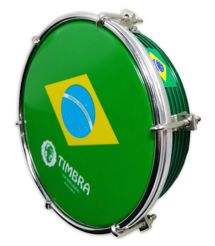 Tamborim Timbra modelo TI8670 com aro em alumínio na cor verde