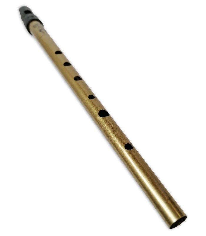 Body detail of the tinwhistle Clarke model Sweetone in C and golden color