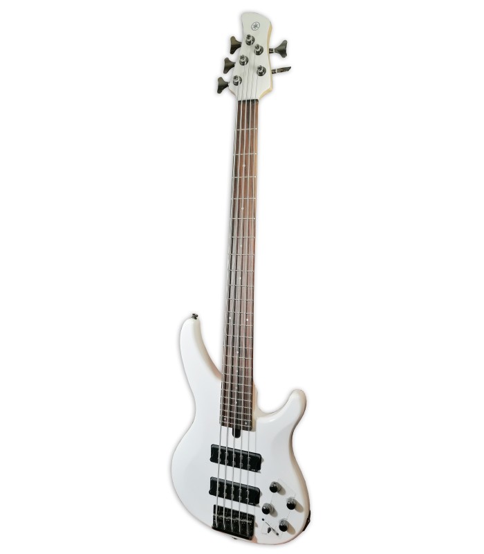 Guitarra bajo Yamaha modelo TRBX305 WH de 5 cuerdas y con acabado blanco