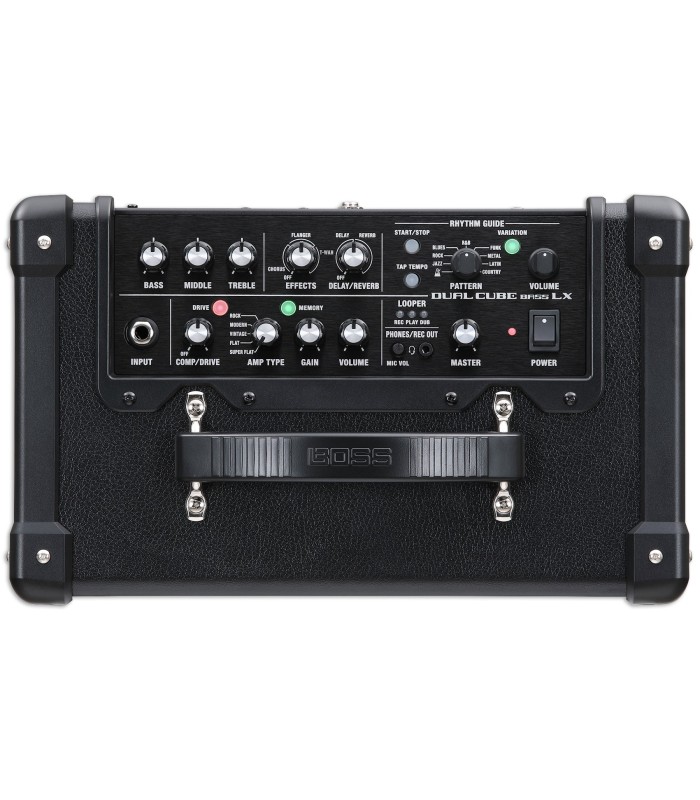 Control panel of the bass amplifier Boss model Dual Cube Bass LX 10W