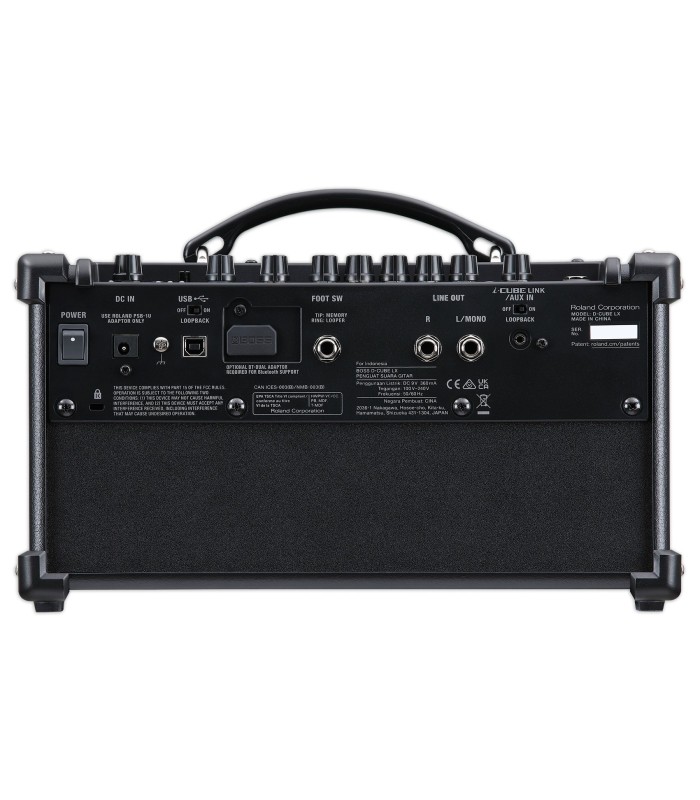 Entradas del amplificador Boss modelo Dual Cube LX 10W para guitarra