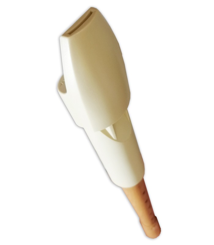 Detalle de la embocadura de la flauta dulce Mollenhauer modelo 1295 Prima Alto Barroco