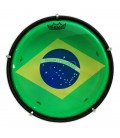 Pele com a bandeira brasileira do tamborim Remo modelo TM 7206 1G 6