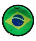 Pele com a bandeira brasileira do tamborim Remo modelo TM 7206 1G 6