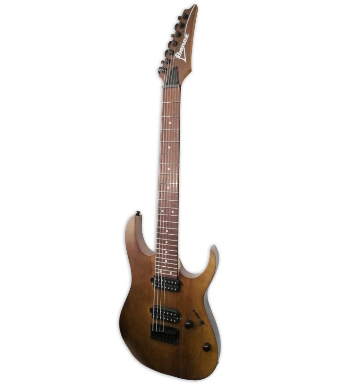 Guitarra elétrica Ibanez modelo RG7421 WNF Walnut Flat com 7 cordas