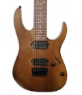 Corpo e captadores da guitarra elétrica Ibanez modelo RG7421 WNF Walnut Flat com 7 cordas