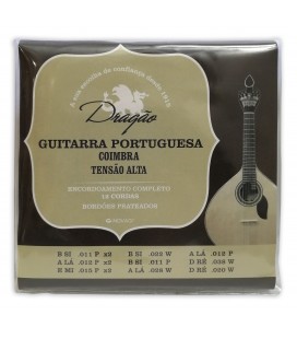 Jogo de Cordas Dragão 006 Guitarra Portuguesa Afinação Coimbra Tensão Alta
