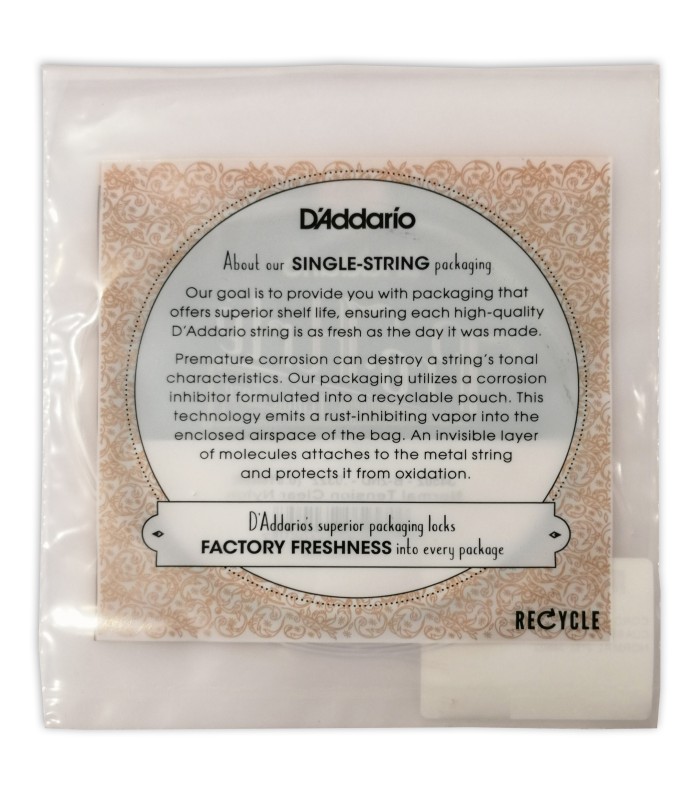 Contracapa da embalagem da corda DAddario modelo J4502 2ª Si