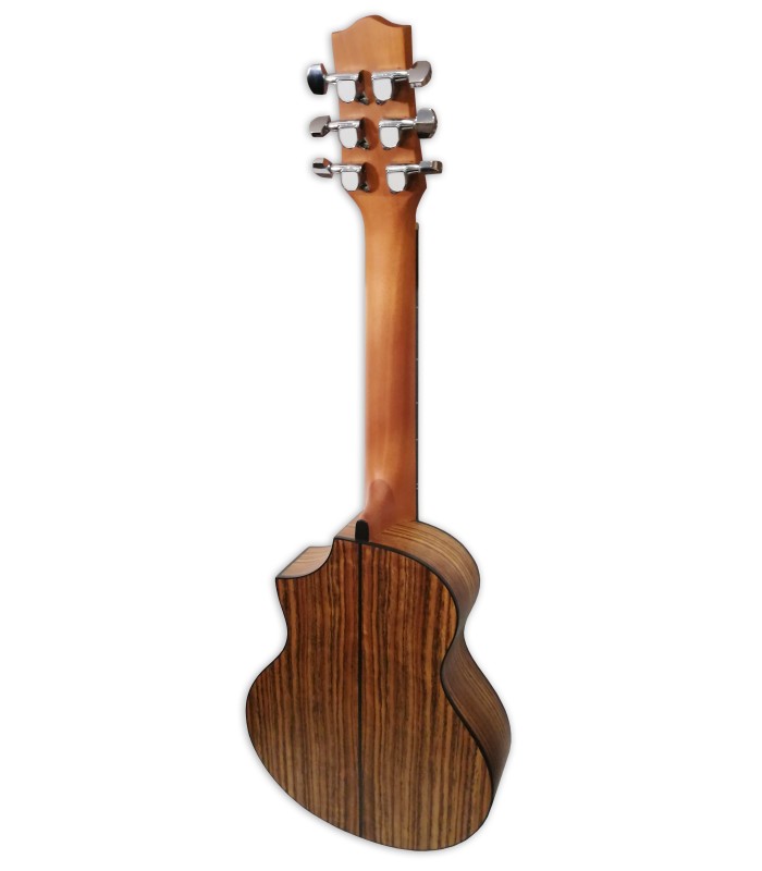 Fundo e ilhargas em ovangkol da guitarra acústica Ibanez modelo EWP14B OPN Piccolo Guitar