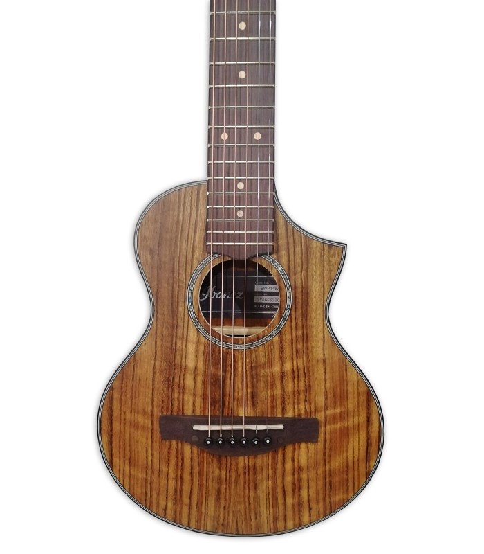 Tampo em ovangkol da guitarra acústica Ibanez modelo EWP14B OPN Piccolo Guitar