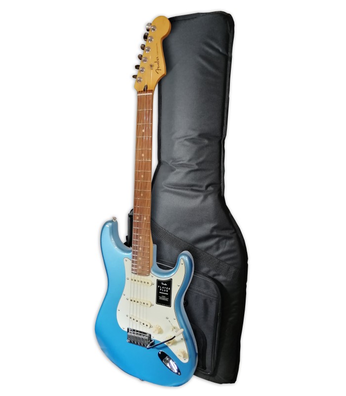 Guitarra elétrica Fender modelo Player Plus Strat PF OSPK com saco