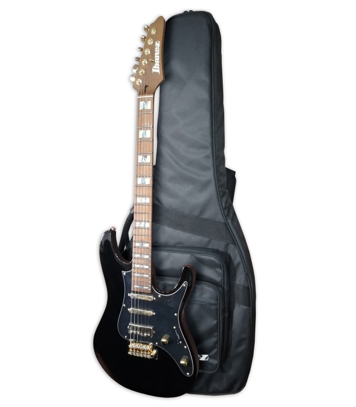 Guitarra eléctrica Ibanez modelo THBB10 Tim Henson con funda
