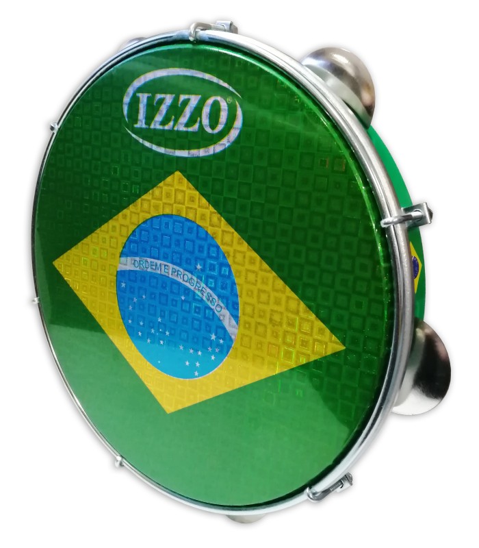 Pandeiro Izzo modelo IZ3438-10 com aro em abs verde