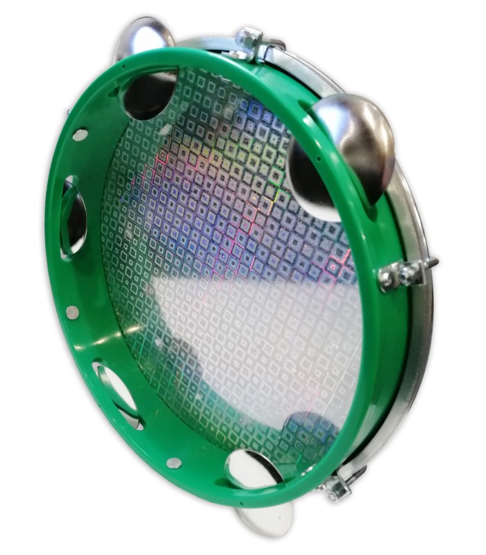 Espalda del pandero Izzo modelo IZ3438-10 con aro en abs de color verde