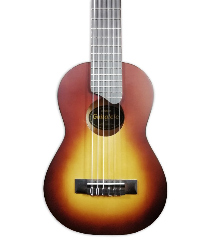 Top of the guitalele Yamaha model GL1 TBS Tobacco Sunburst