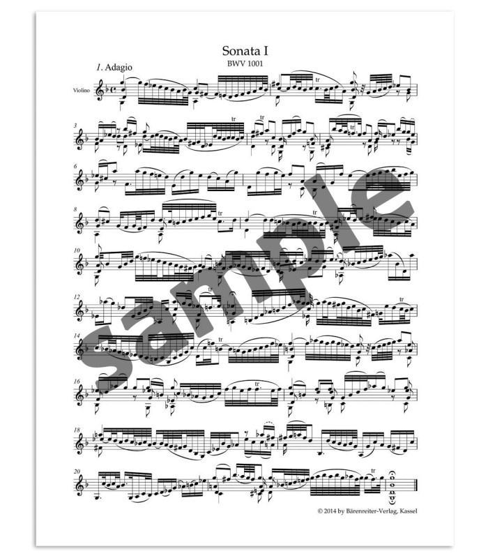 Bach Sonatas and Partitas BWV 1001-1006 for solo violin book sample