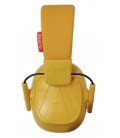 Detalhe do protector auditivo Alpine modelo Muffy amarelo para criança
