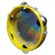 Detalle del aro en ABS amarillo del pandero Izzo modelo IZ3438-30