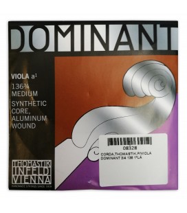 Corda Thomastik modelo Dominant 136 1ª Lá para viola de tamanho 3/4