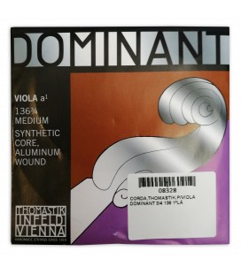 Corda Thomastik modelo Dominant 136 1ª Lá para viola de tamanho 3/4