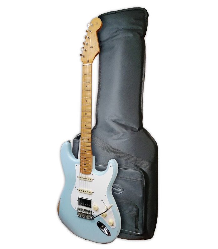 Guitarra elétrica Fender modelo Vintera 50S Strat Limited Edition Sonic Blue com saco