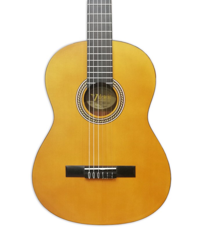 Spruce top of the classical guitar Valencia model VC-204 natural matt