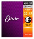 Jogo de Cordas Elixir 11002 10-47 Bronze Extra Light para Guitarra Acústica