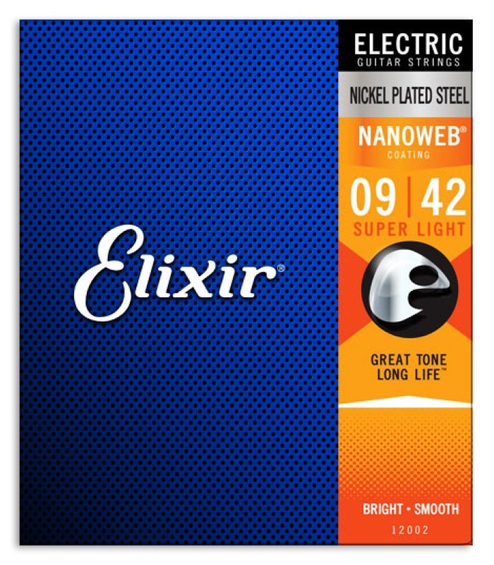 Jogo de Cordas Elixir 12002 para Guitarra Elétrica Super Light 9 a 42