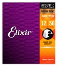 Juego de Cuerdas Elixir 16077 para Guitarra Acústica Phosphor Bronze Nanoweb Light Medium 012 056