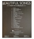Book table of content of Beautiful Songs for Accordion HL
