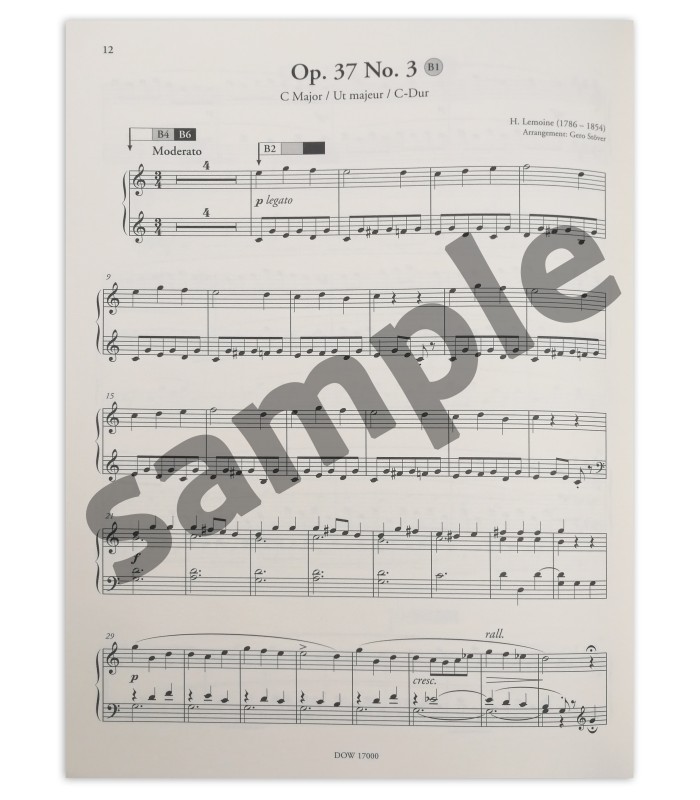 Muestra del libro 13 Easy Studies Duvernoy OP176 Lemoine OP 37 for Piano and Orchestra