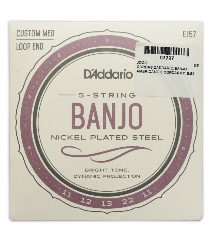 Capa da embalagem do jogo de cordas DAddario modelo EJ57 para banjo de 5 cordas