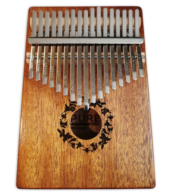 Kalimba Gewa modelo F835540 acabamento natural com 17 lâminas